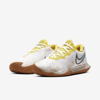 Nike Court Air Zoom Vapor Cage 4 - Női Teniszcipő - Fehér/Világos Türkiz/Sárga/Kék